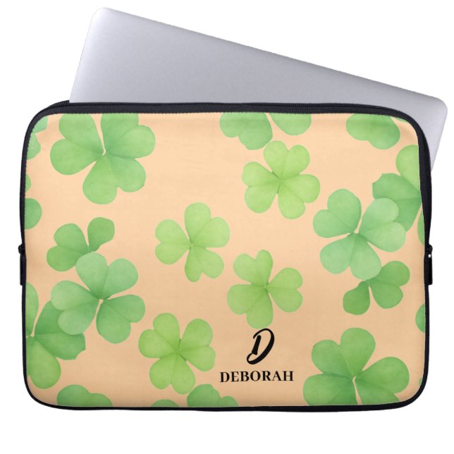 Clover Monogram Laptophoes Laptop Sleeve (Voorkant)