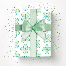 Clover Moroccan Quatrefoil in Green and Aqua Cadeaupapier