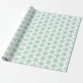 Clover Moroccan Quatrefoil in Green and Aqua Cadeaupapier (Uitgerold)