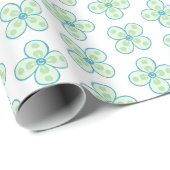 Clover Moroccan Quatrefoil in Green and Aqua Cadeaupapier (Rol Hoek)