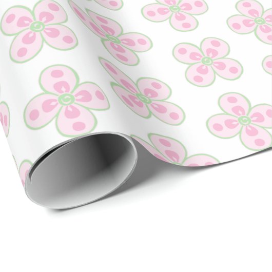 Clover Moroccan Quatrefoil in Pink and Green Cadeaupapier (Rol Hoek)