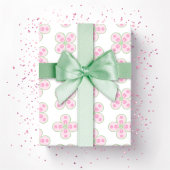 Clover Moroccan Quatrefoil in Pink and Green Cadeaupapier