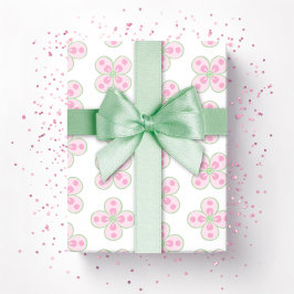 Clover Moroccan Quatrefoil in Pink and Green Cadeaupapier