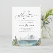 CLOVER Mountain Lake Boho Adventure Baby shower Kaart (Staand voorkant)