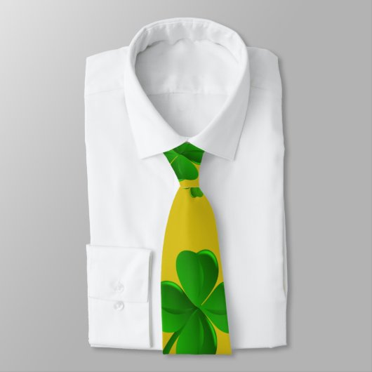 Clover on Gold Irish St. Patricks Day Stropdas (Gebonden)