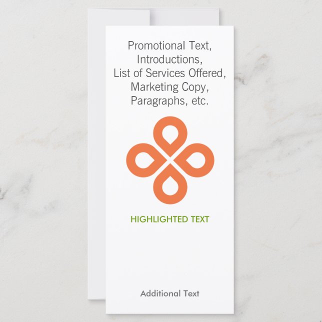 CLOVER ONTWERP in ORANJE - RACK KAART (Voorkant)