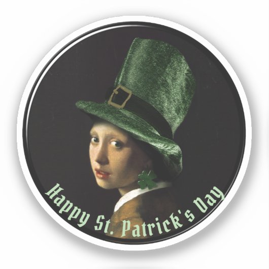 Clover Oorbel St. Patrick's Day Sticker (Voorkant)