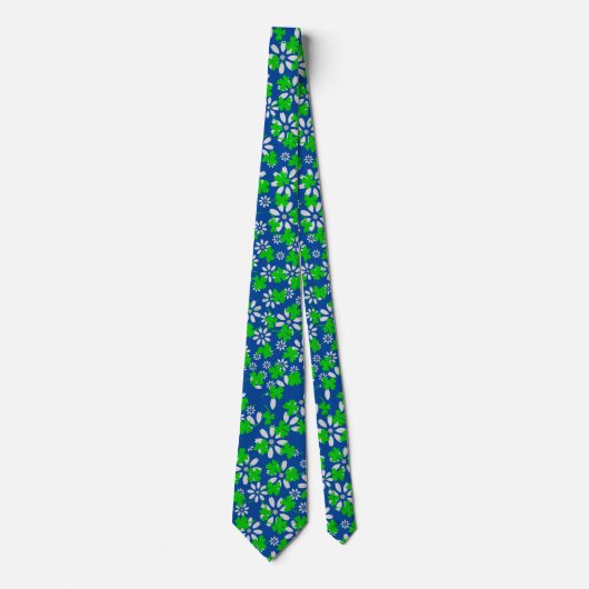 Clover-patroon 01w blauw BG Stropdas (Voorkant)