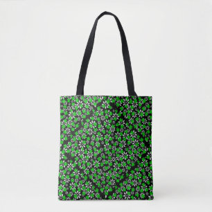 Clover-patroon 01w zwarte BG-Canvas tas