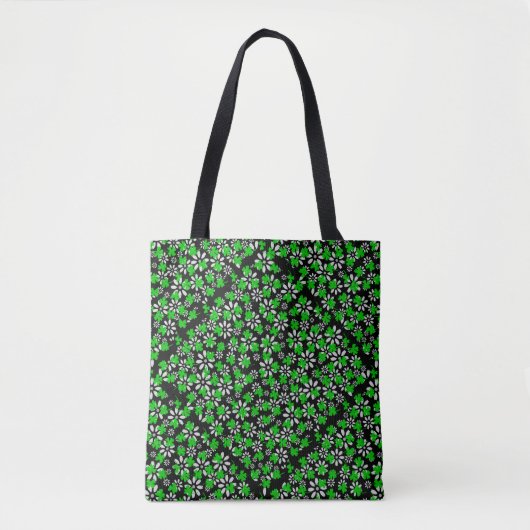 Clover-patroon 01w zwarte BG-Canvas tas (Voorkant)