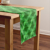 Clover Pattern Irish Shamrock Bold Botanical Korte Tafelloper (Voorbeeld)