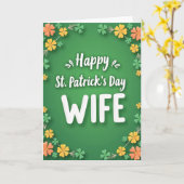Clover Pattern Wife St Patricks Card Kaart (Gele Bloem)