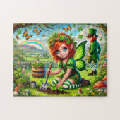 Clover Pixie Puzzel, Fee Leprechaun St. Patrick's Legpuzzel (Horizontaal)