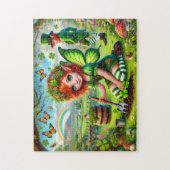 Clover Pixie Puzzel, Fee Leprechaun St. Patrick's Legpuzzel (Verticaal)
