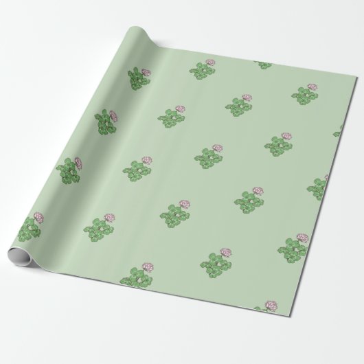 Clover Plant Flower Green Simple Elegant Cadeaupapier (Uitgerold)