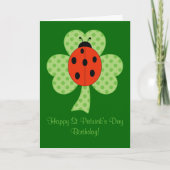 Clover Polka dots Ladybug St Patricks Day Birthday Kaart (Voorkant)