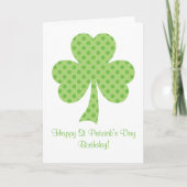 Clover Polka dots St Patricks Day Verjaardag wit Kaart (Voorkant)