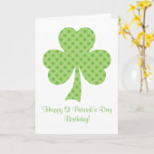 Clover Polka dots St Patricks Day Verjaardag wit Kaart (Gele Bloem)