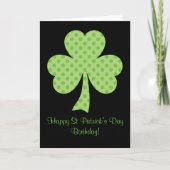 Clover Polka dots St Patricks Day Verjaardag zwart Kaart (Voorkant)