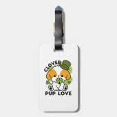 Clover Pup Love - St. Patrick's Day Dog Design Bagagelabel (Achterkant verticaal)