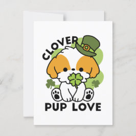 Clover Pup Love - St. Patrick's Day Dog Design Briefkaart