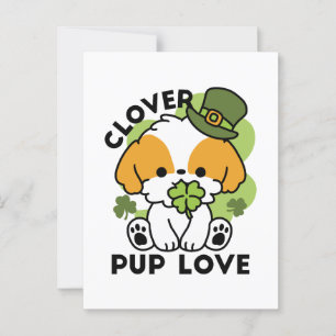 Clover Pup Love - St. Patrick's Day Dog Design Briefkaart