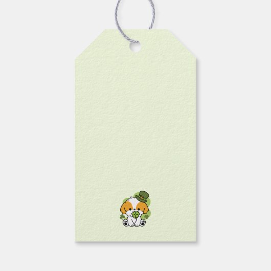Clover Pup Love - St. Patrick's Day Dog Design Cadeaulabel (Achterkant)