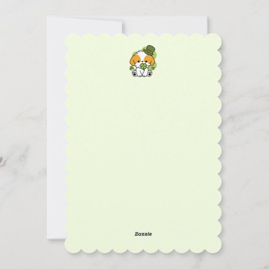Clover Pup Love - St. Patrick's Day Dog Design Feestdagenkaart (Achterkant)