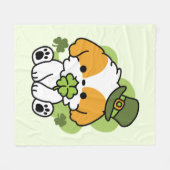 Clover Pup Love - St. Patrick's Day Dog Design Fleece Deken (Voorkant (Horizontaal))