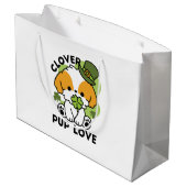 Clover Pup Love - St. Patrick's Day Dog Design Groot Cadeauzakje (Achterkant Gekanteld)