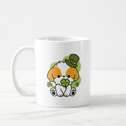 Clover Pup Love - St. Patrick's Day Dog Design Koffiemok (Links)
