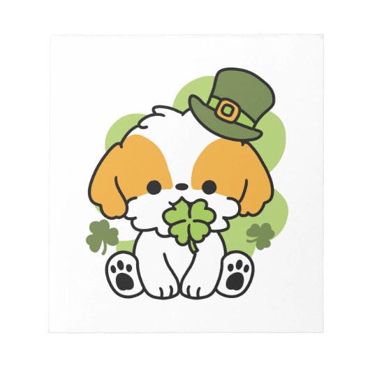 Clover Pup Love - St. Patrick's Day Dog Design Notitieblok (Voorkant)