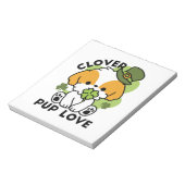 Clover Pup Love - St. Patrick's Day Dog Design Notitieblok (Linkerzijde)