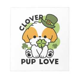 Clover Pup Love - St. Patrick's Day Dog Design Notitieblok