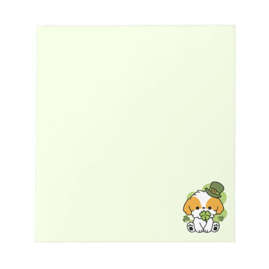 Clover Pup Love - St. Patrick's Day Dog Design Notitieblok (Voorkant)