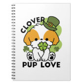 Clover Pup Love - St. Patrick's Day Dog Design Notitieboek (Voorkant)