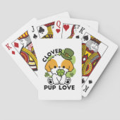 Clover Pup Love - St. Patrick's Day Dog Design Pokerkaarten (Achterkant)