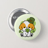 Clover Pup Love - St. Patrick's Day Dog Design Ronde Button 5,7 Cm (Voorkant /achterkant)