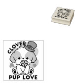 Clover Pup Love - St. Patrick's Day Dog Design Rubberstempel (Gestempeld)