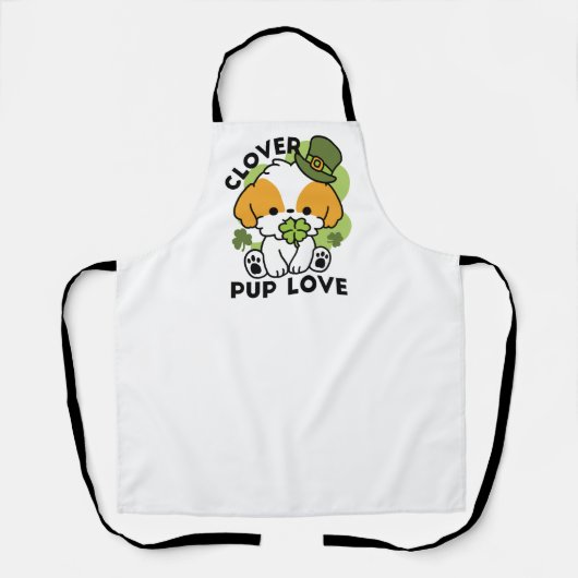 Clover Pup Love - St. Patrick's Day Dog Design Schort (Voorkant)