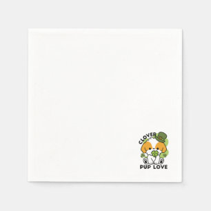 Clover Pup Love - St. Patrick's Day Dog Design Servet