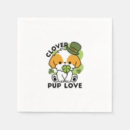 Clover Pup Love - St. Patrick's Day Dog Design Servet
