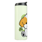 Clover Pup Love - St. Patrick's Day Dog Design Thermosbeker (Gedraaid links)