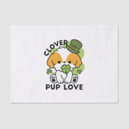 Clover Pup Love - St. Patrick's Day Dog Design Tissuepapier