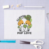 Clover Pup Love - St. Patrick's Day Dog Design Tissuepapier (Craft)