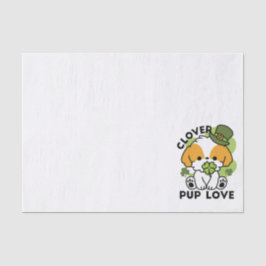 Clover Pup Love - St. Patrick's Day Dog Design Tissuepapier