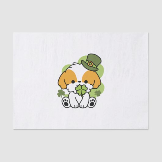 Clover Pup Love - St. Patrick's Day Dog Design Tissuepapier (Voorkant)