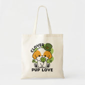 Clover Pup Love - St. Patrick's Day Dog Design Tote Bag (Voorkant)