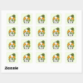 Clover Pup Love - St. Patrick's Day Dog Design Vierkante Sticker (Vel)