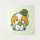 Clover Pup Love - St. Patrick's Day Dog Design Wandkleed (Voorkant)